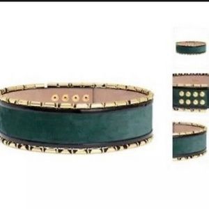 Balmain x HM Gold Studded Green Velvet Belt BNWT